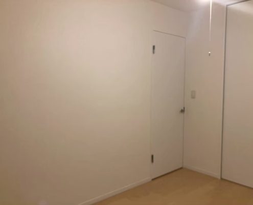 東京都大田区のマンションH様邸で和室収納部分に新設した壁と片開きドアの施工後の様子