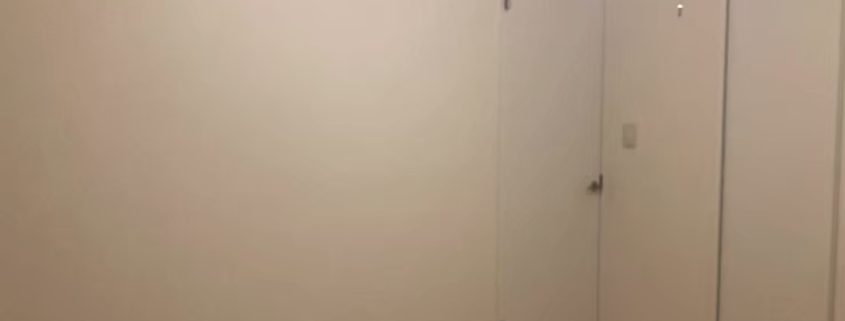 東京都大田区のマンションH様邸で和室収納部分に新設した壁と片開きドアの施工後の様子